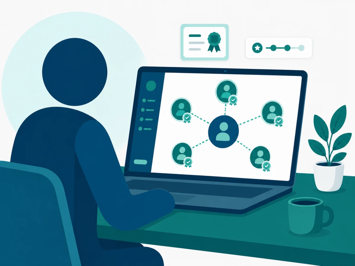 Channel manager viewing a network of certified partner organisations